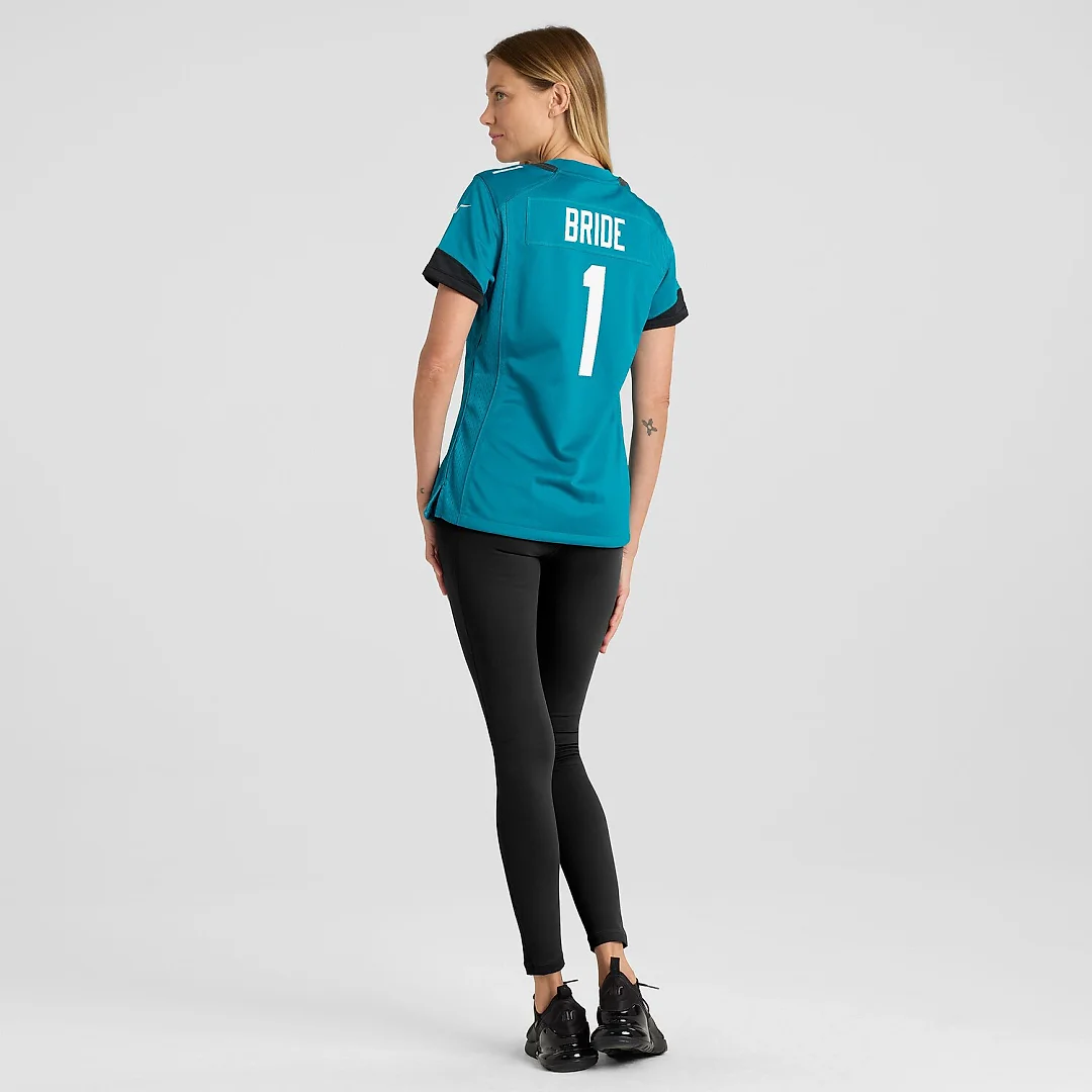 Zennovawear Number 1 Bride Jacksonville Jaguars Women's Game Jersey - Teal