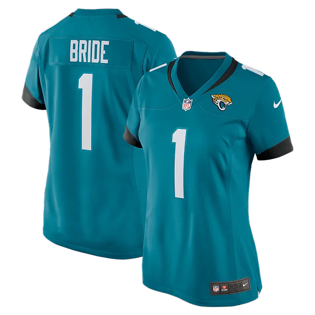 Zennovawear Number 1 Bride Jacksonville Jaguars Women's Game Jersey - Teal