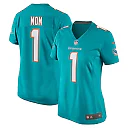 Zennovawear Number 1 Mom Miami Dolphins Women's Game Jersey - Aqua