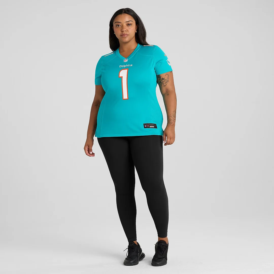 Zennovawear Number 1 Mom Miami Dolphins Women's Game Jersey - Aqua