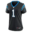 Zennovawear Number 1 Mom Carolina Panthers Women's Game Jersey - Black
