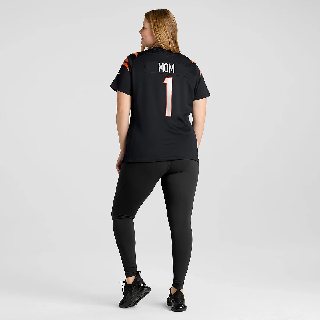 Zennovawear Number 1 Mom Cincinnati Bengals Women's Game Jersey - Black