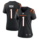 Zennovawear Number 1 Mom Cincinnati Bengals Women's Game Jersey - Black