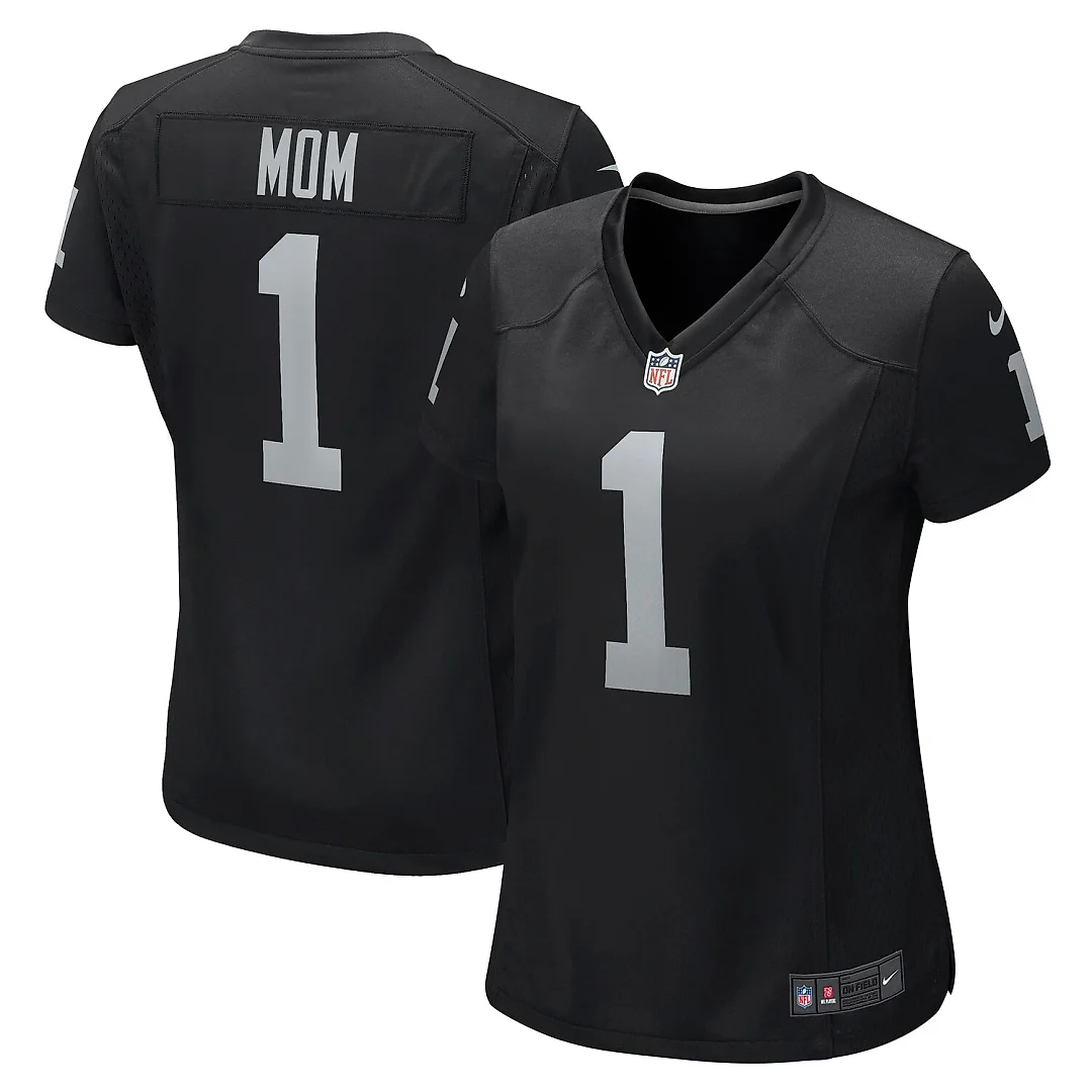 Zennovawear Number 1 Mom Las Vegas Raiders Women's Game Jersey - Black