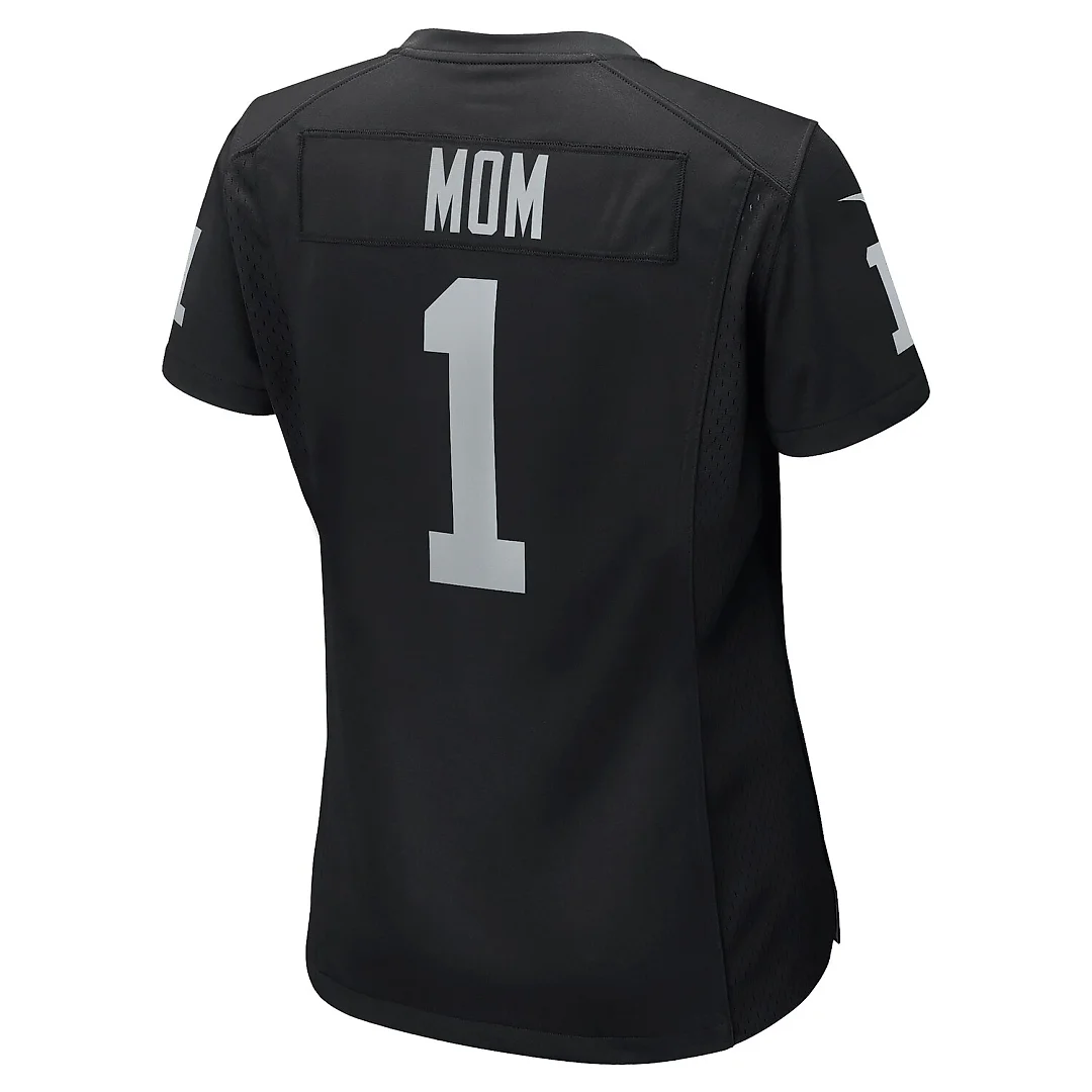 Zennovawear Number 1 Mom Las Vegas Raiders Women's Game Jersey - Black