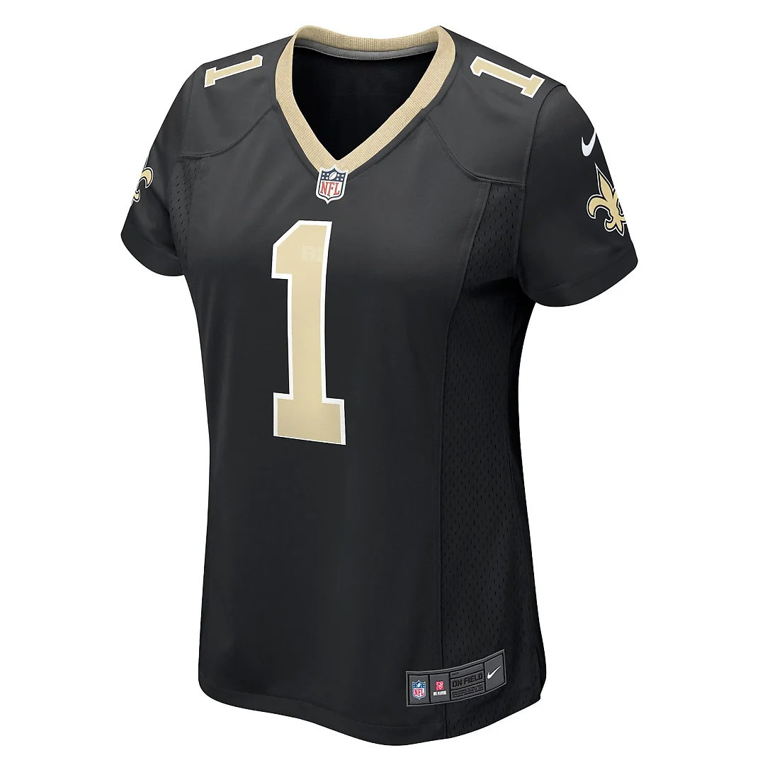 Zennovawear Number 1 Mom New Orleans Saints Women's Game Jersey - Black
