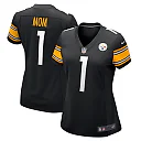 Zennovawear Number 1 Mom Pittsburgh Steelers Women's Game Jersey - Black