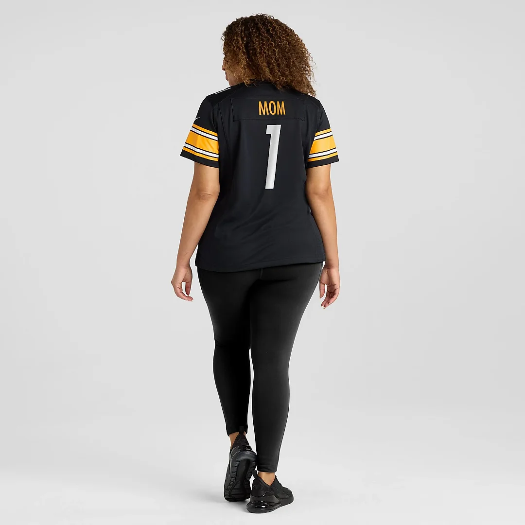 Zennovawear Number 1 Mom Pittsburgh Steelers Women's Game Jersey - Black