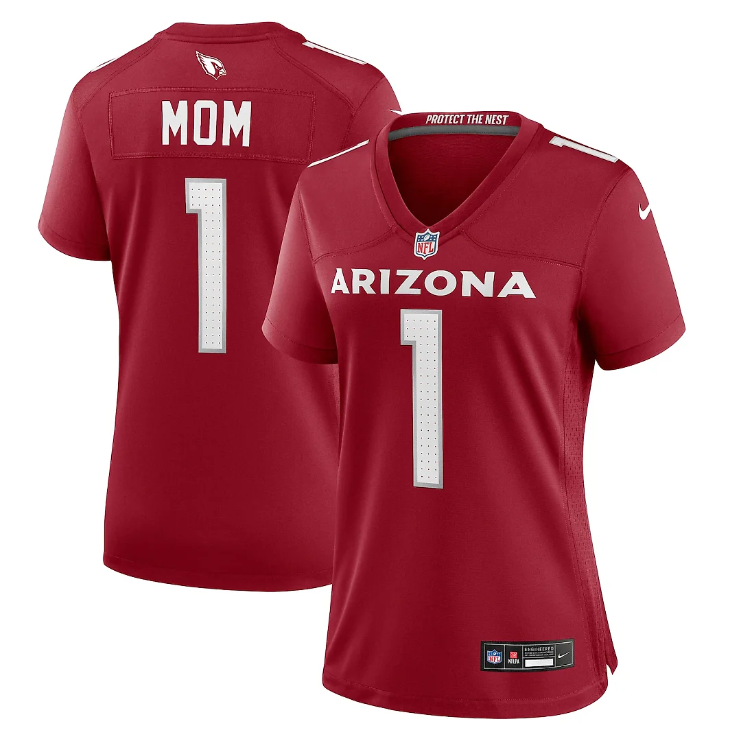 Zennovawear Number 1 Mom Arizona Cardinals Women's Game Jersey - Cardinal