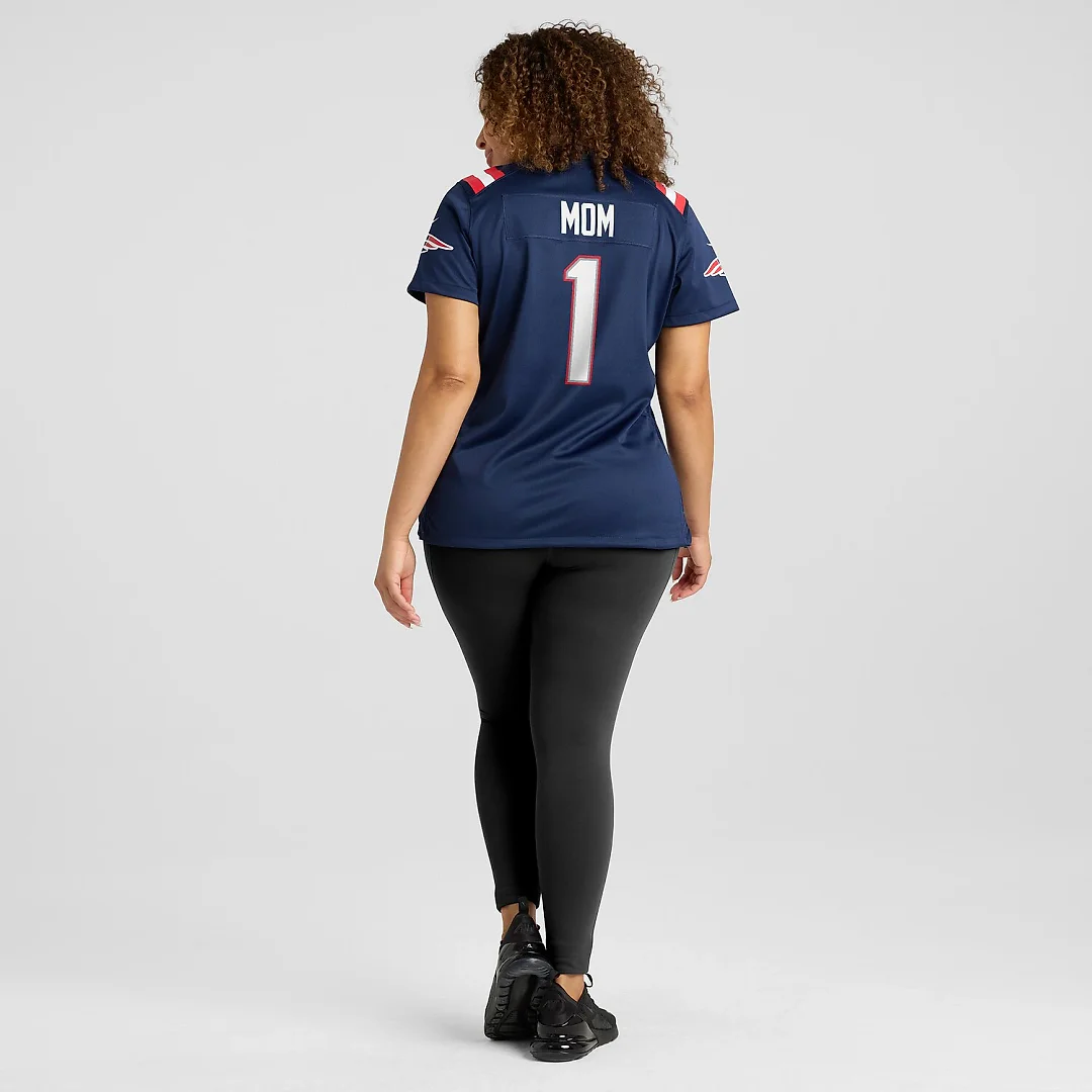 Zennovawear Number 1 Mom New England Patriots Women's Game Jersey - Navy