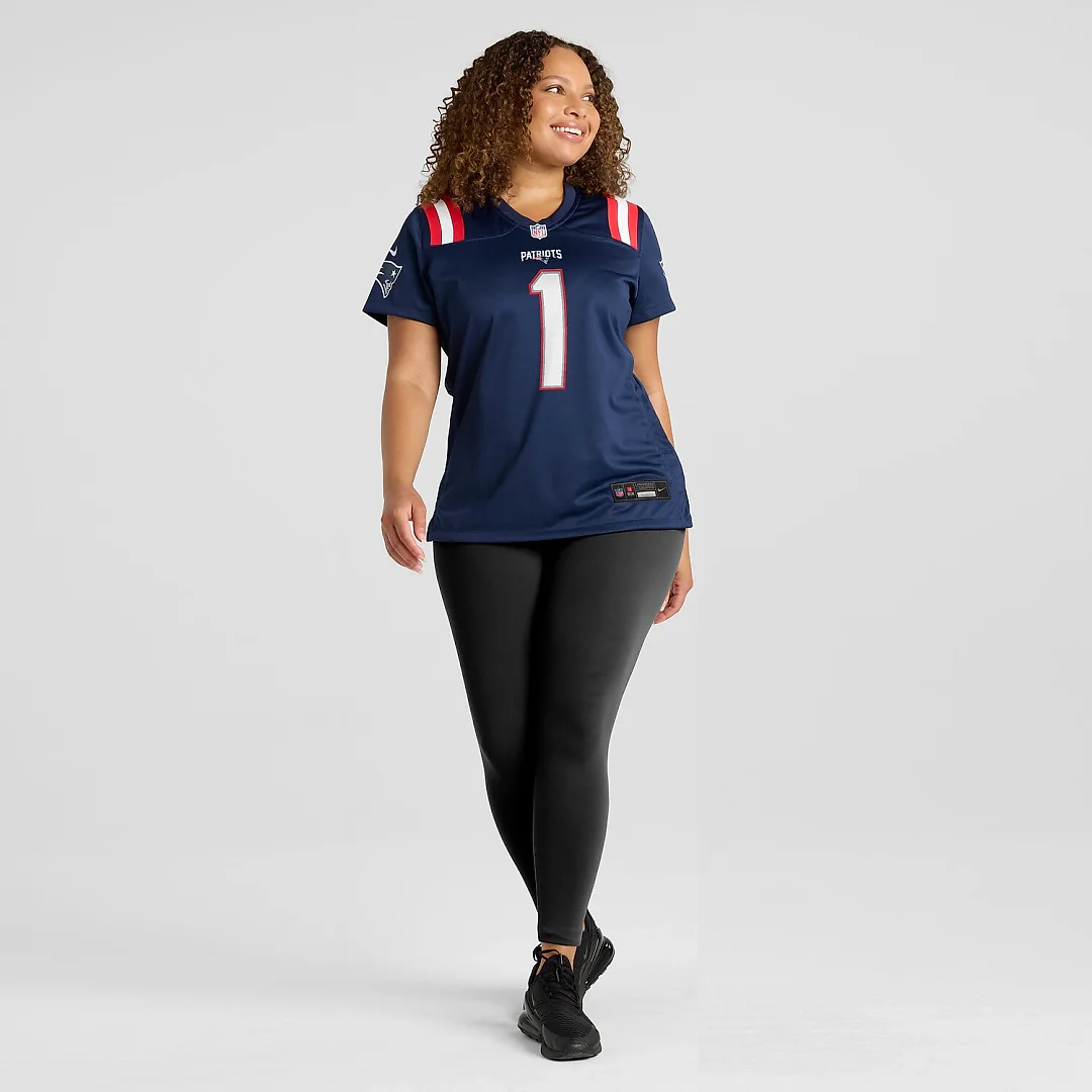 Zennovawear Number 1 Mom New England Patriots Women's Game Jersey - Navy
