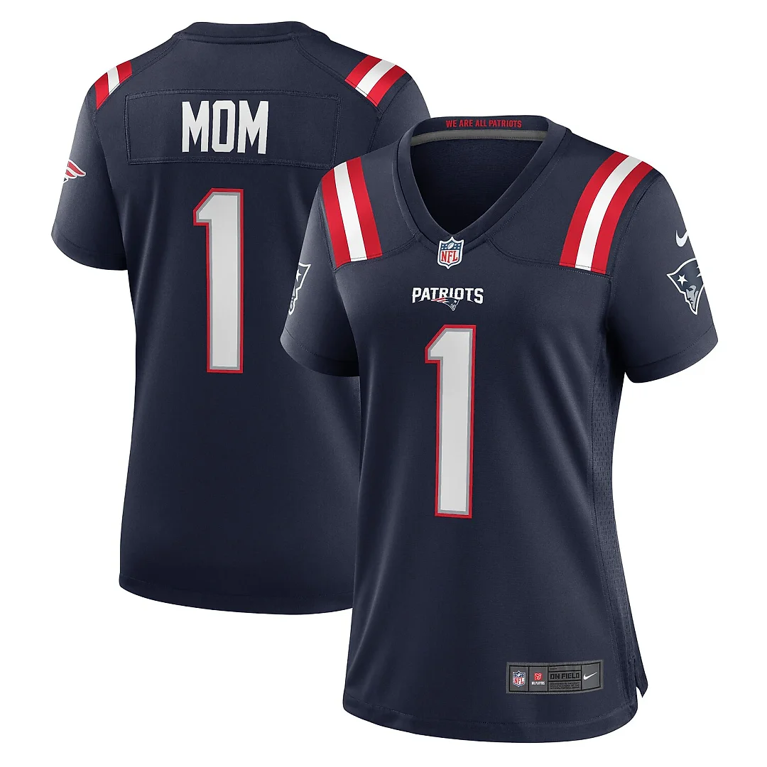 Zennovawear Number 1 Mom New England Patriots Women's Game Jersey - Navy