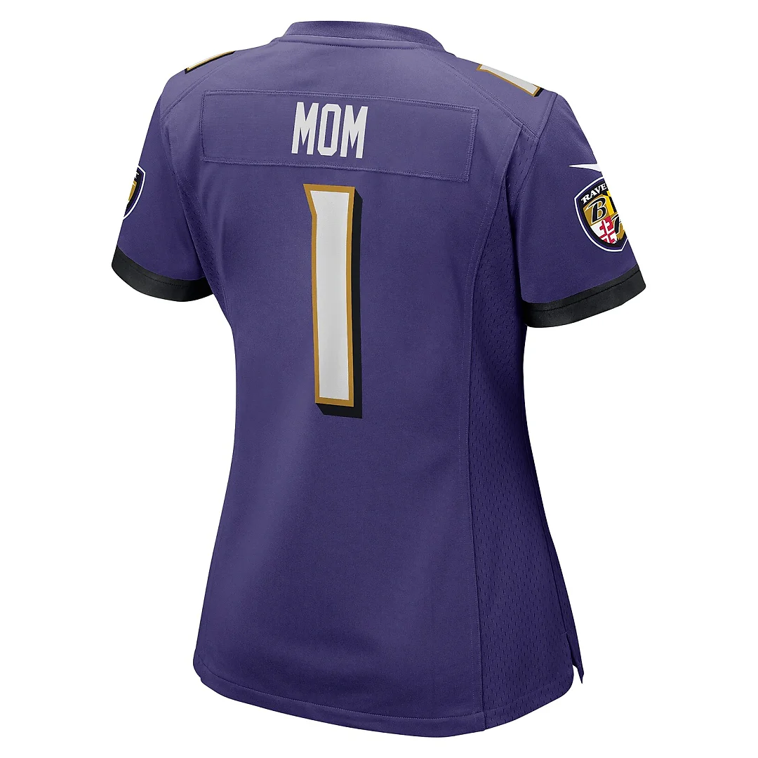 Zennovawear Number 1 Mom Baltimore Ravens Women's Game Jersey - Purple