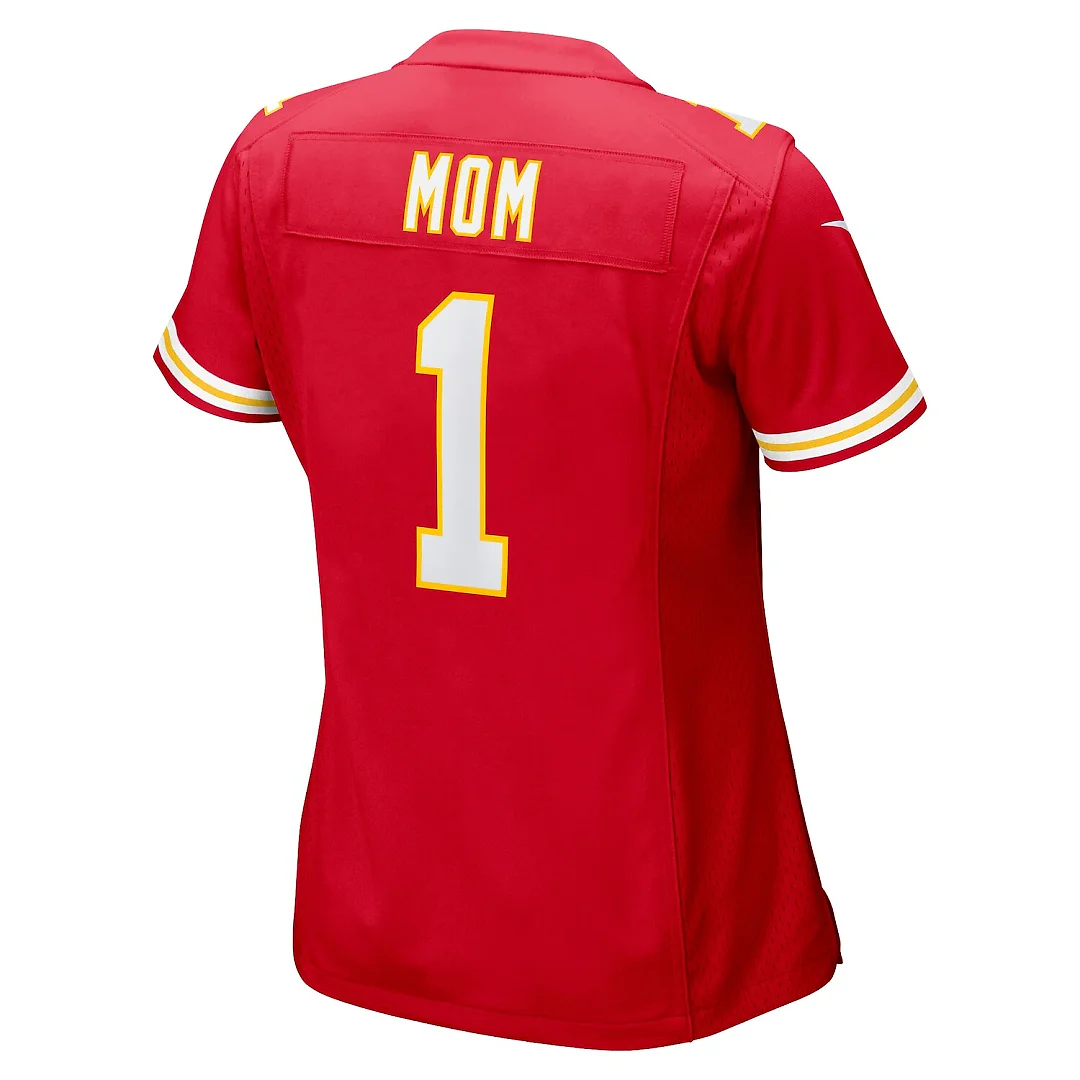 Zennovawear Number 1 Mom Kansas City Chiefs Women's Game Jersey - Red