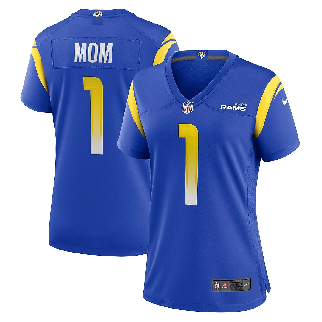 Zennovawear Number 1 Mom Los Angeles Rams Women's Game Jersey - Royal