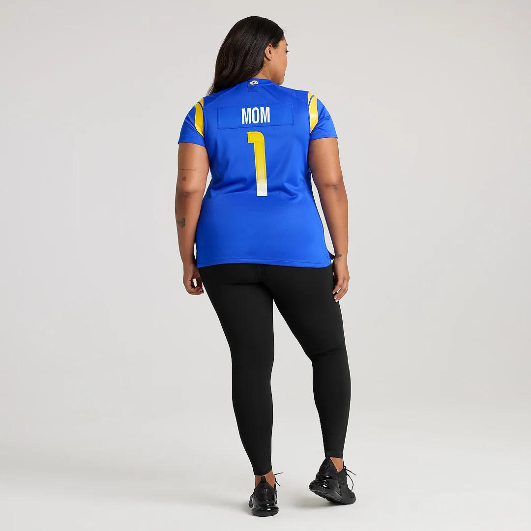 Zennovawear Number 1 Mom Los Angeles Rams Women's Game Jersey - Royal