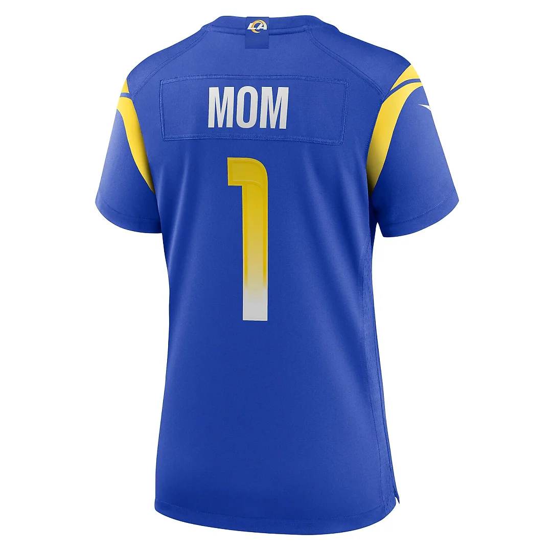 Zennovawear Number 1 Mom Los Angeles Rams Women's Game Jersey - Royal