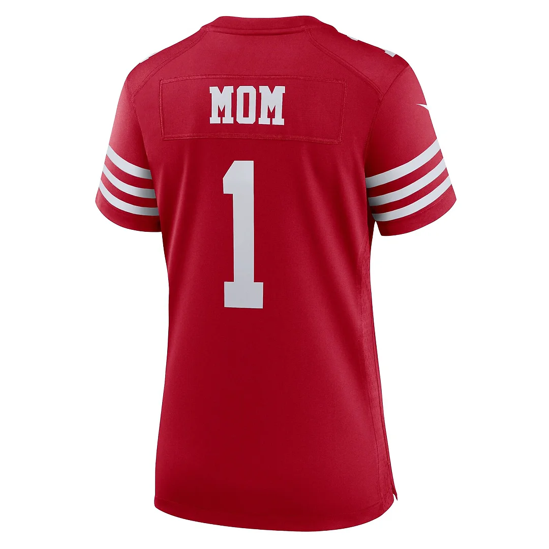 Zennovawear Number 1 Mom San Francisco 49ers Women's Game Jersey - Scarlet