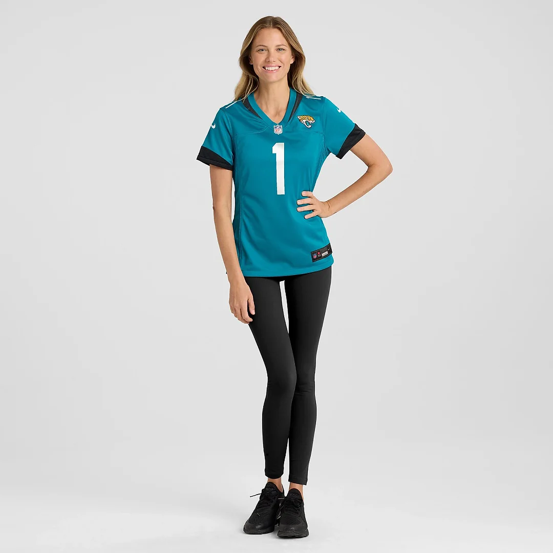 Zennovawear Number 1 Mom Jacksonville Jaguars Women's Game Jersey - Teal