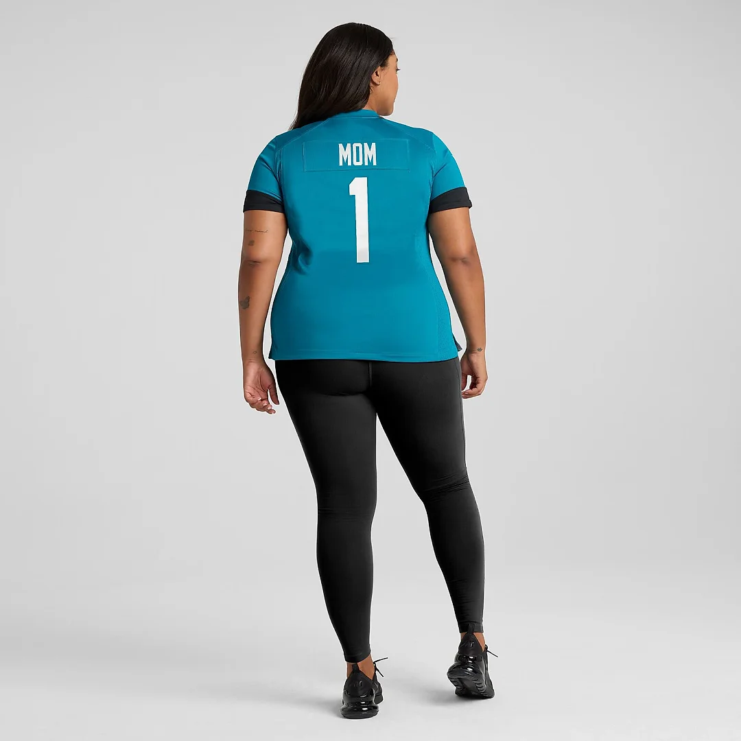 Zennovawear Number 1 Mom Jacksonville Jaguars Women's Game Jersey - Teal