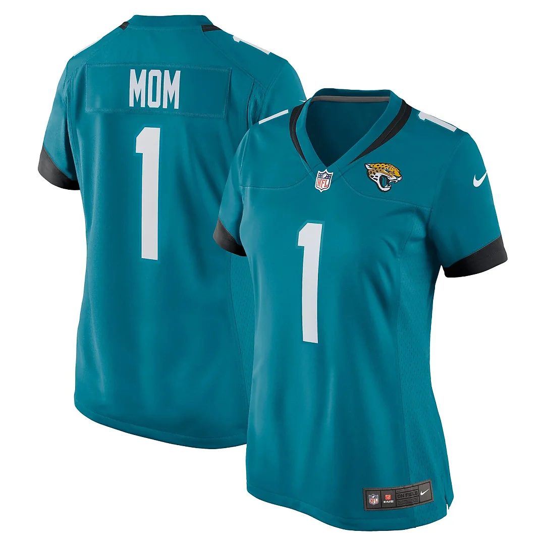 Zennovawear Number 1 Mom Jacksonville Jaguars Women's Game Jersey - Teal
