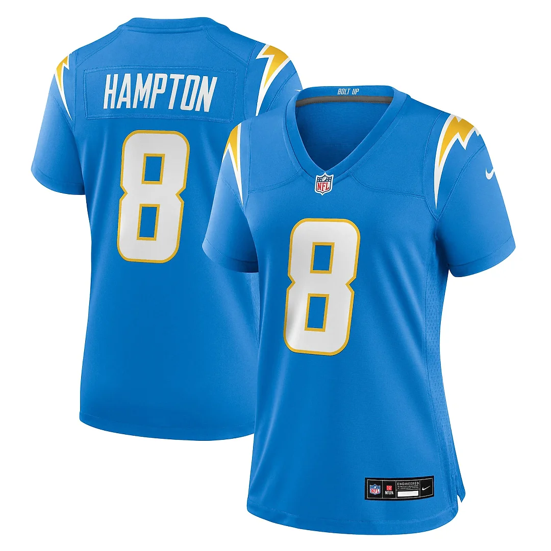 Zennovawear Omarion Hampton Los Angeles Chargers Women's Team Game Jersey - Powder Blue