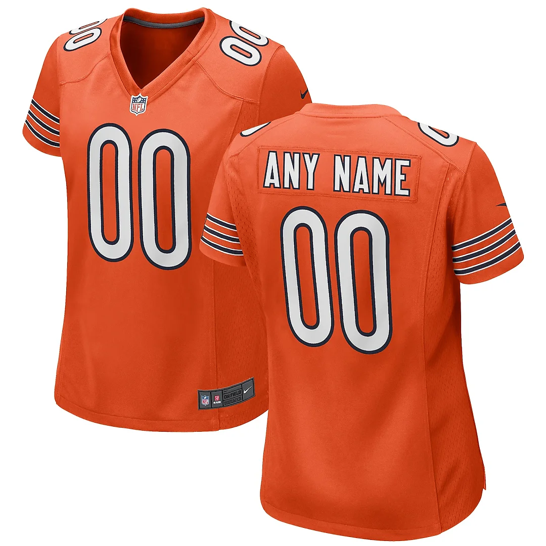 Zennovawear Chicago Bears Women's Alternate Custom Game Jersey - Orange