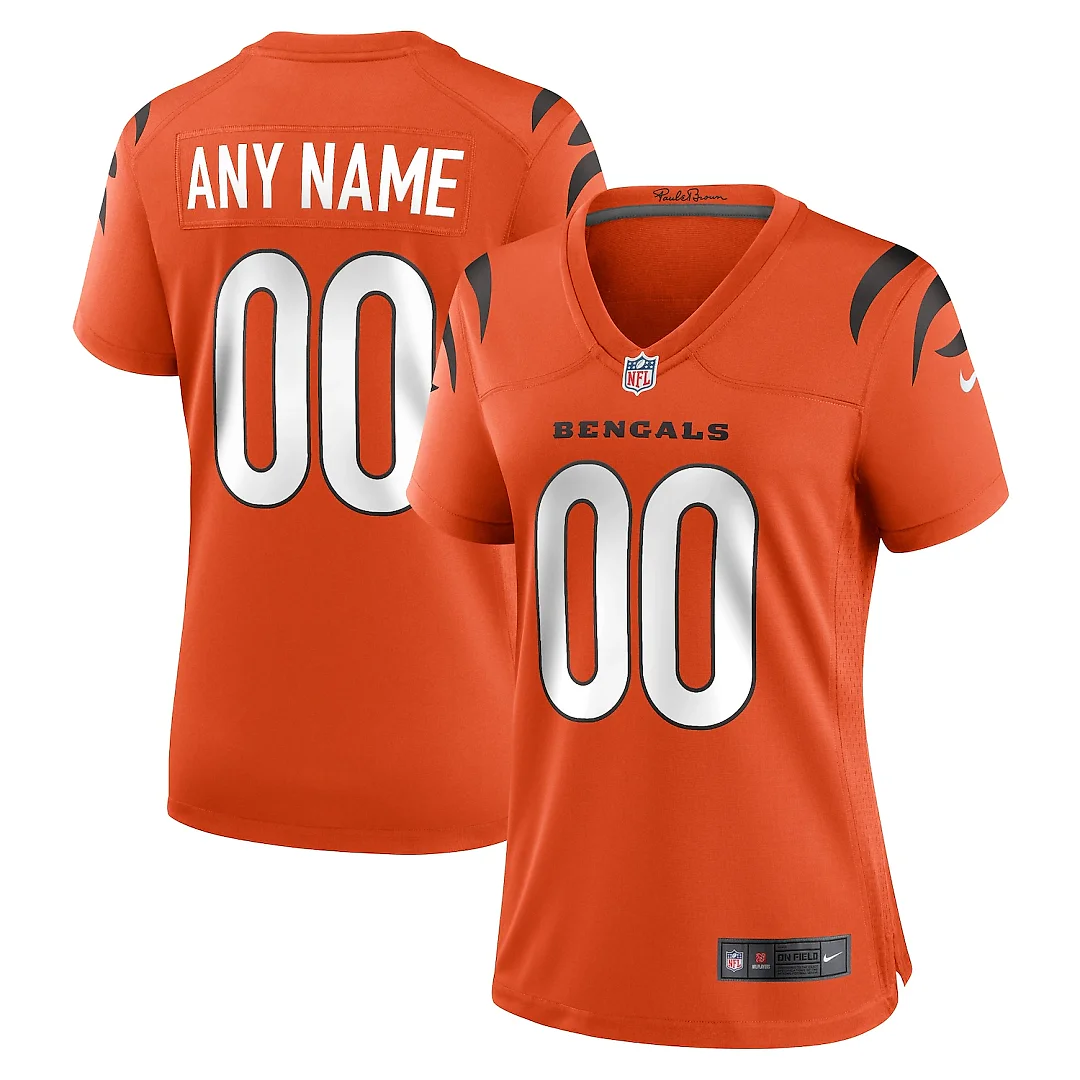 Zennovawear Cincinnati Bengals Women's Alternate Game Custom Jersey - Orange