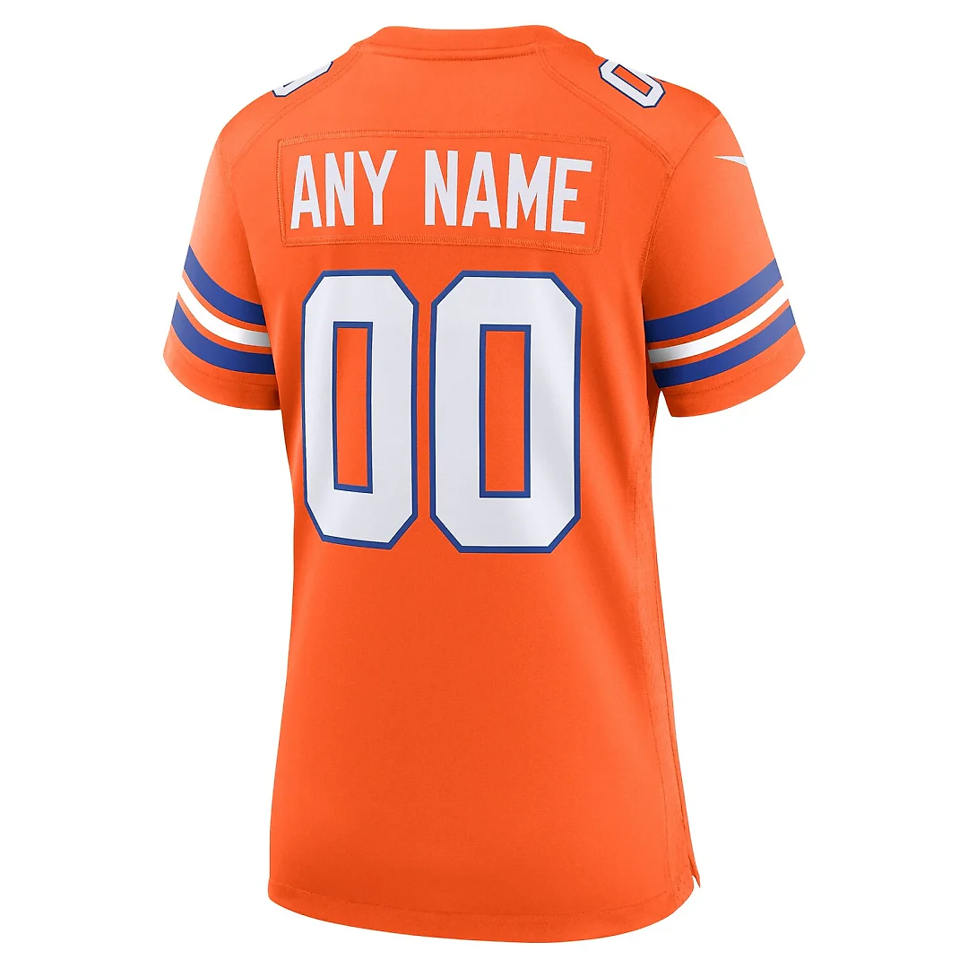 Zennovawear Denver Broncos Women's Mile High Collection 1977 Throwback Custom Game Jersey - Orange