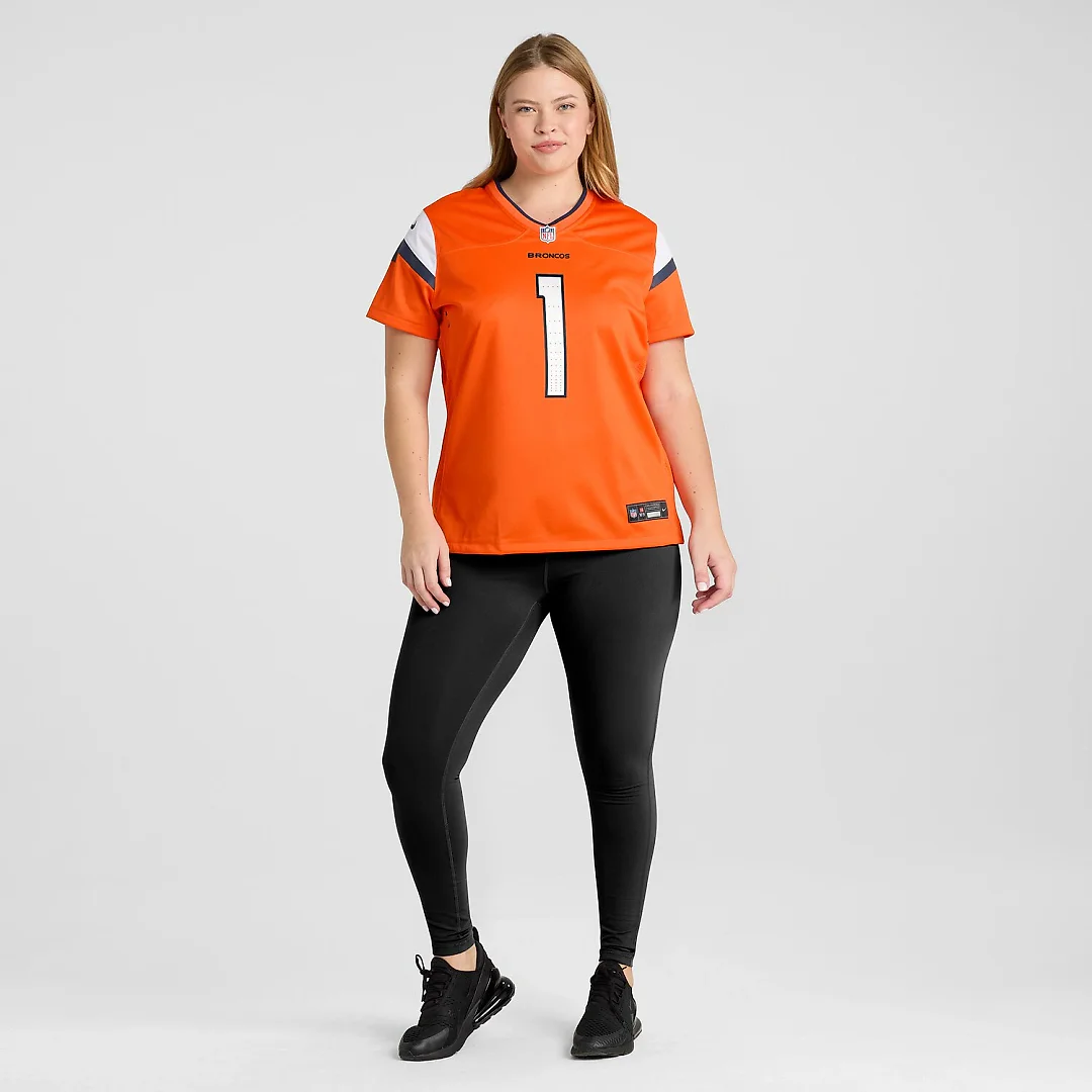 Zennovawear Denver Broncos Women's #1 Mom Game Jersey - Orange