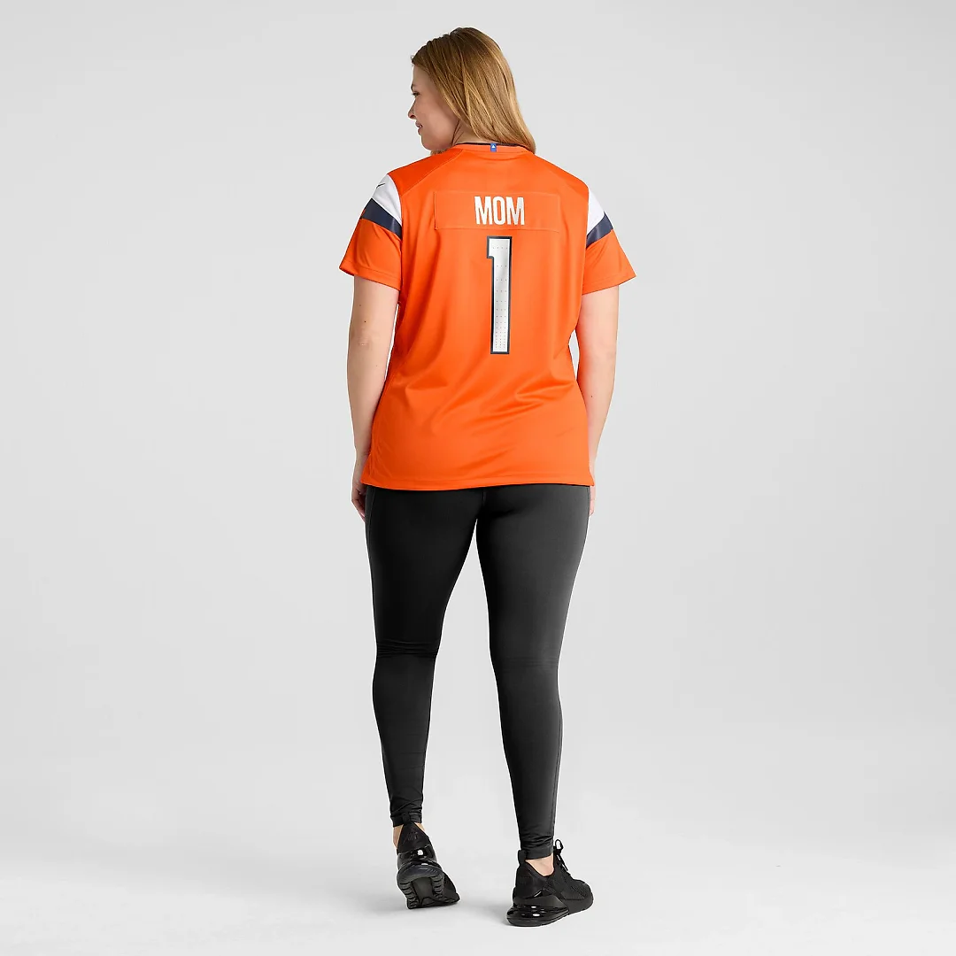 Zennovawear Denver Broncos Women's #1 Mom Game Jersey - Orange