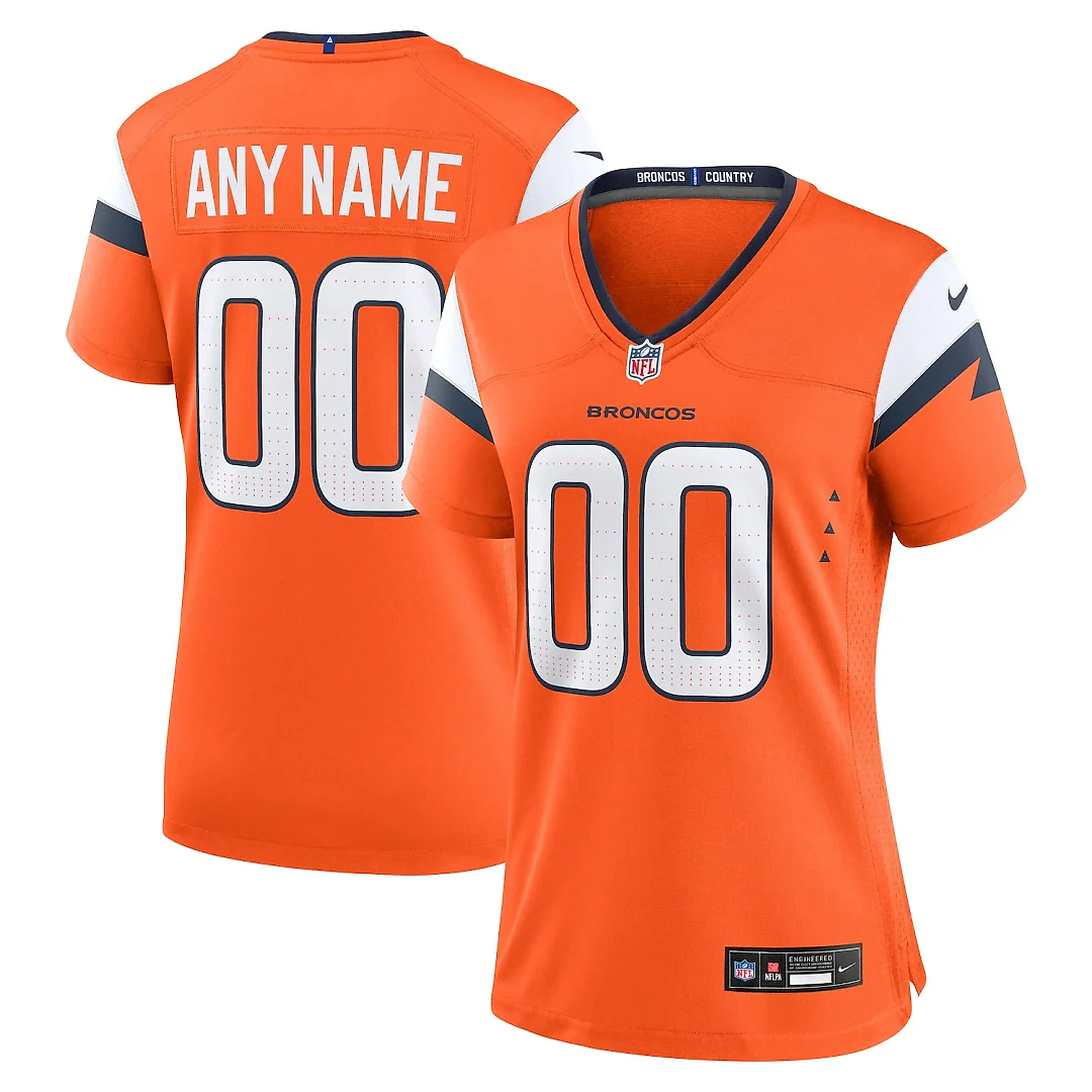 Zennovawear Denver Broncos Women's Team Custom Game Jersey - Orange