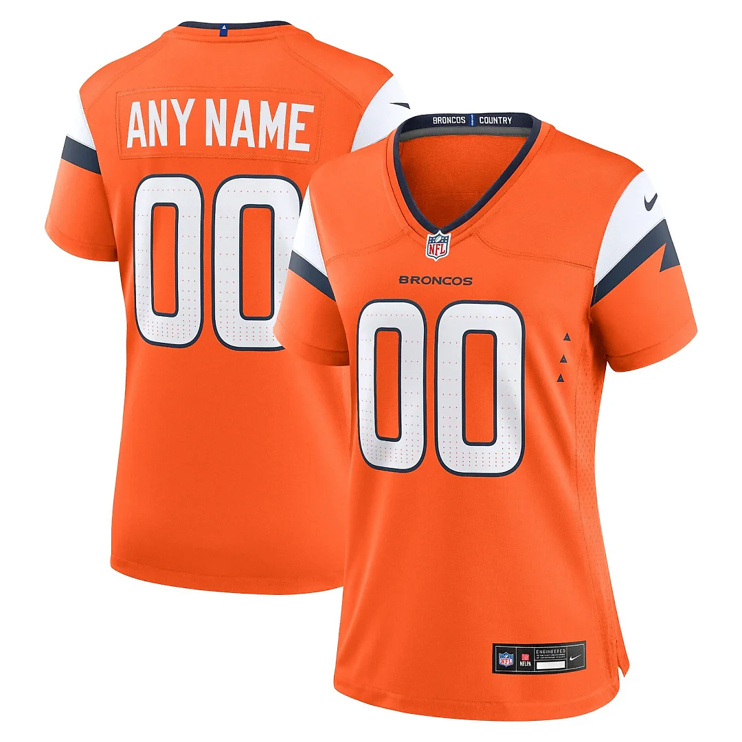 Zennovawear Denver Broncos Women's Team Custom Game Jersey - Orange
