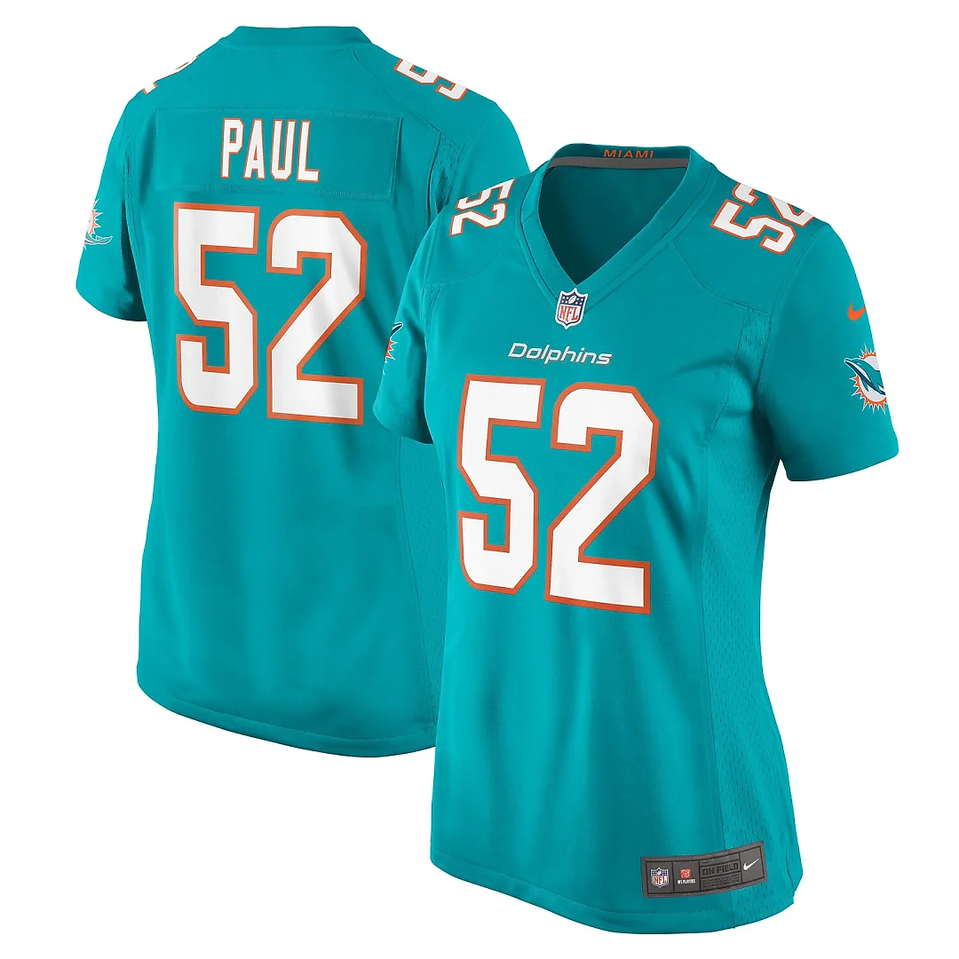 Zennovawear Patrick Paul Miami Dolphins Women's Game Jersey - Aqua