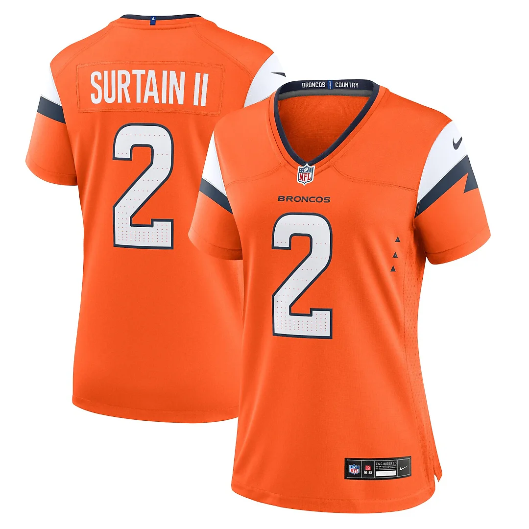 Zennovawear Patrick Surtain II Denver Broncos Women's Team Game Jersey - Orange
