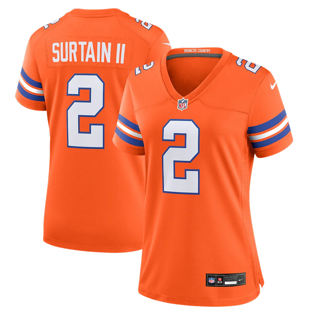 Zennovawear Patrick Surtain II Denver Broncos Women's Mile High Collection 1977 Throwback Player Game Jersey - Orange