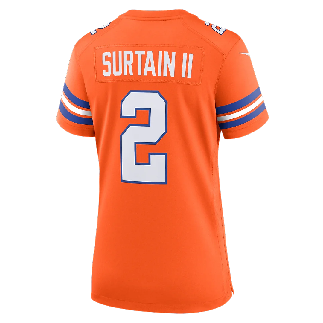 Zennovawear Patrick Surtain II Denver Broncos Women's Mile High Collection 1977 Throwback Player Game Jersey - Orange