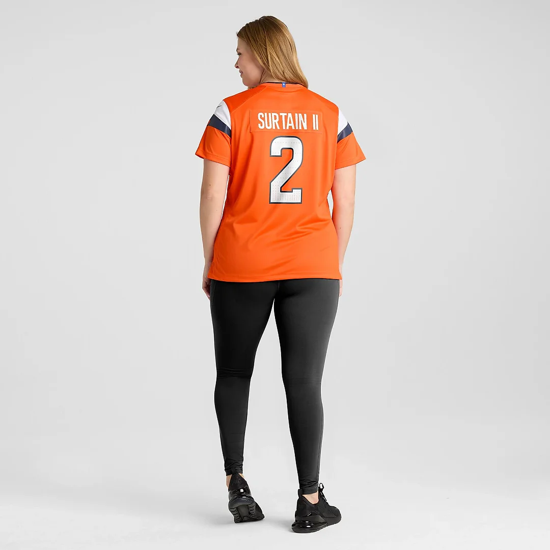 Zennovawear Patrick Surtain II Denver Broncos Women's Team Game Jersey - Orange