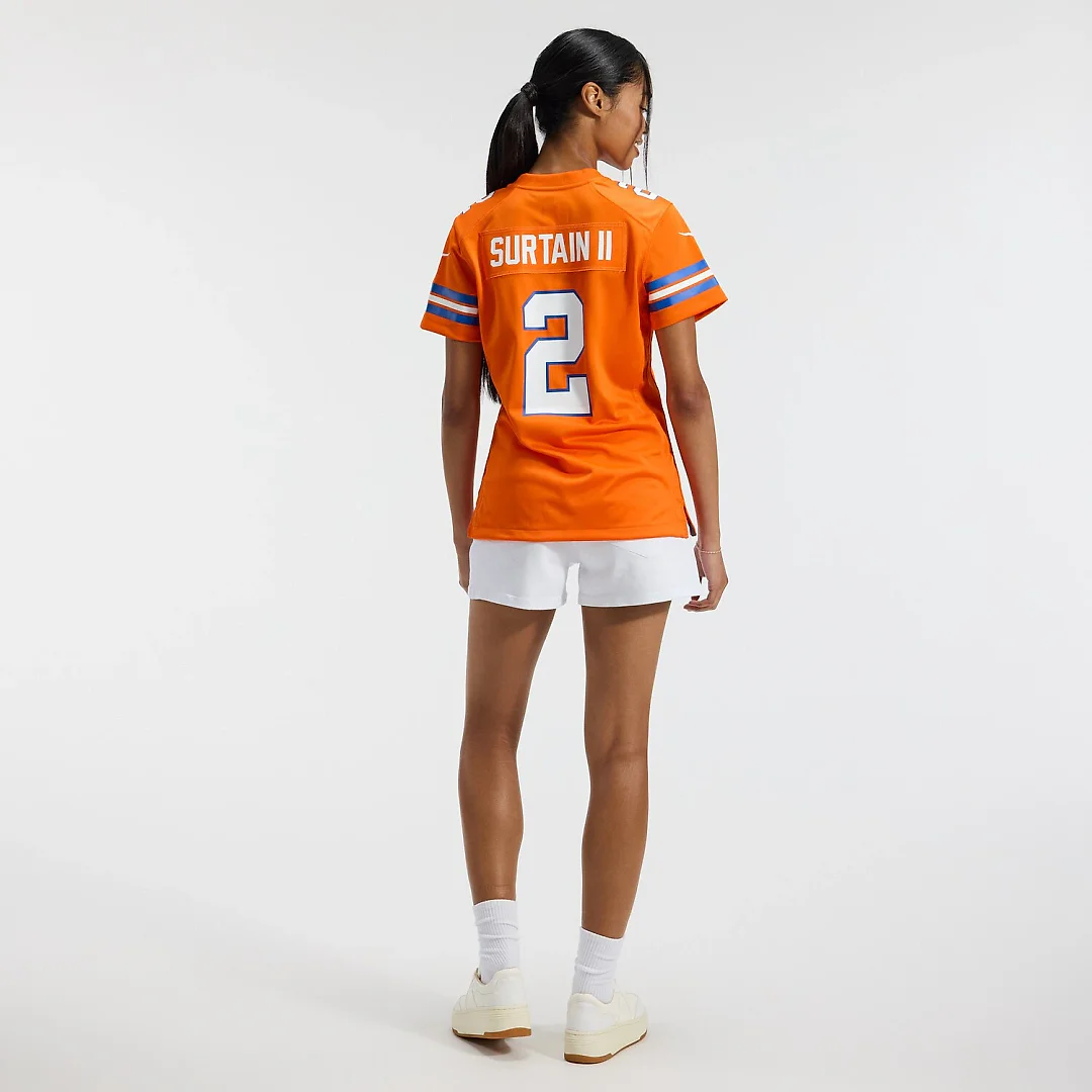 Zennovawear Patrick Surtain II Denver Broncos Women's Mile High Collection 1977 Throwback Player Game Jersey - Orange