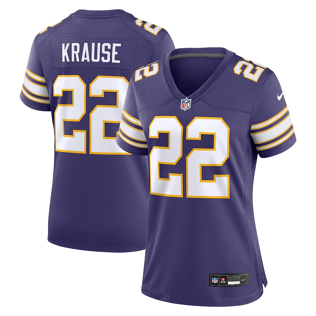 Zennovawear Paul Krause Minnesota Vikings Women's Classic Retired Player Jersey - Purple