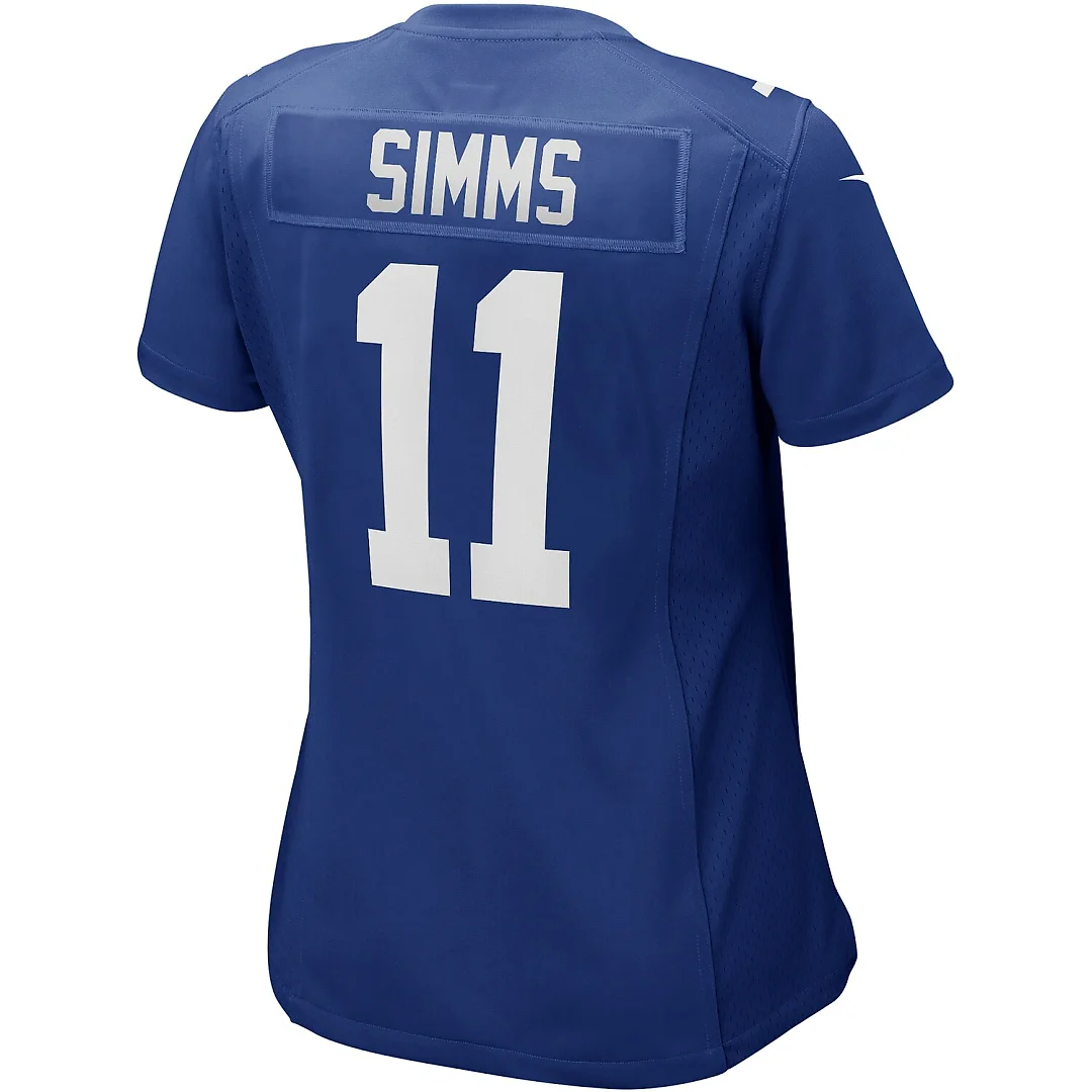 Zennovawear Phil Simms New York Giants Women's Game Retired Player Jersey - Royal