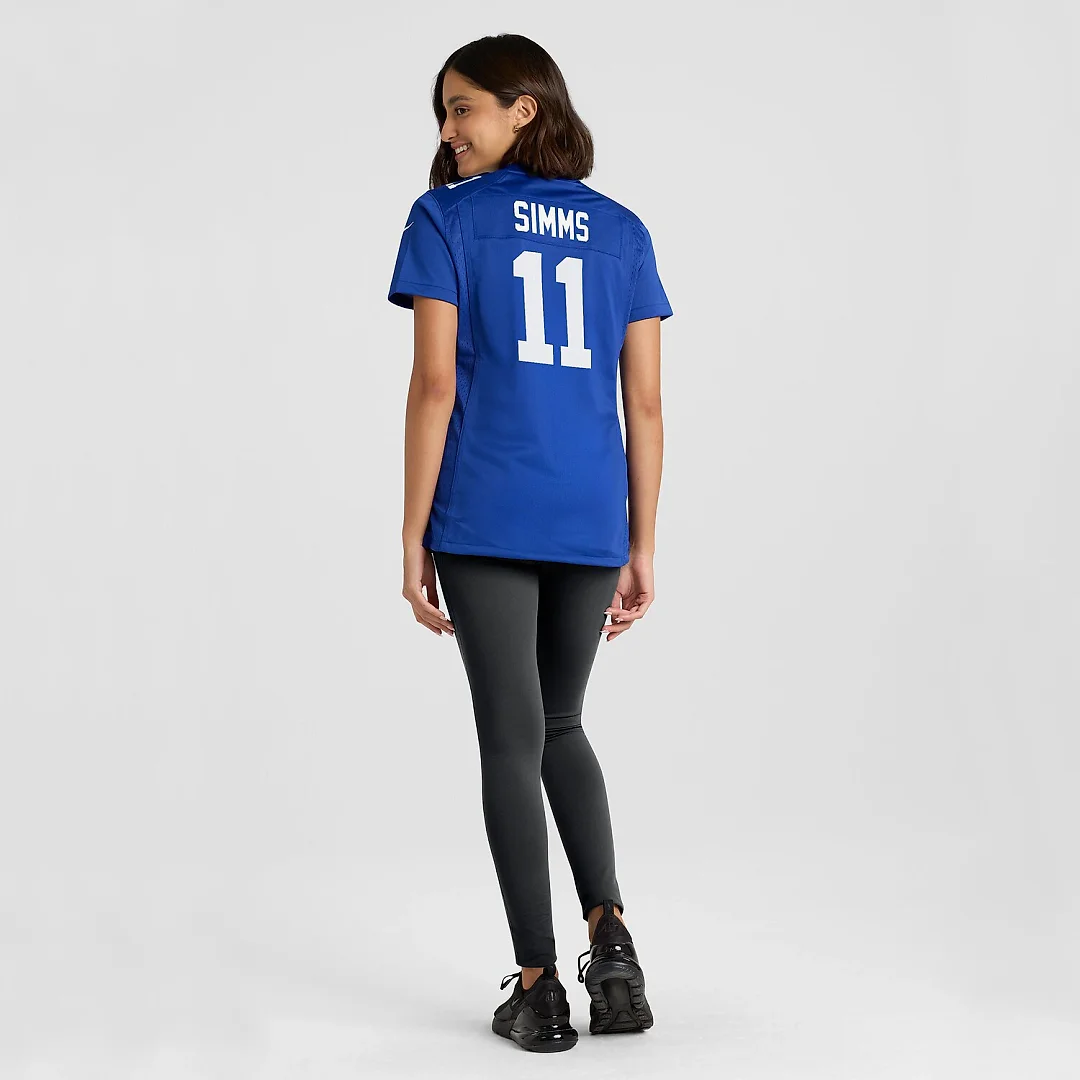 Zennovawear Phil Simms New York Giants Women's Game Retired Player Jersey - Royal