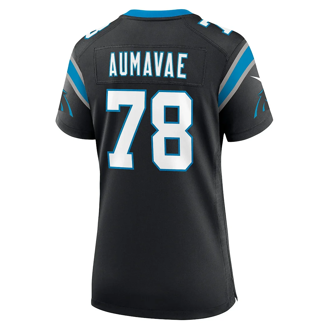Zennovawear Popo Aumavae Carolina Panthers Women's Team Game Jersey - Black
