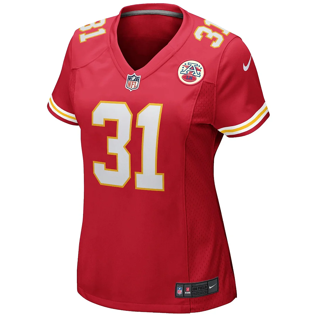 Zennovawear Priest Holmes Kansas City Chiefs Women's Game Retired Player Jersey - Red
