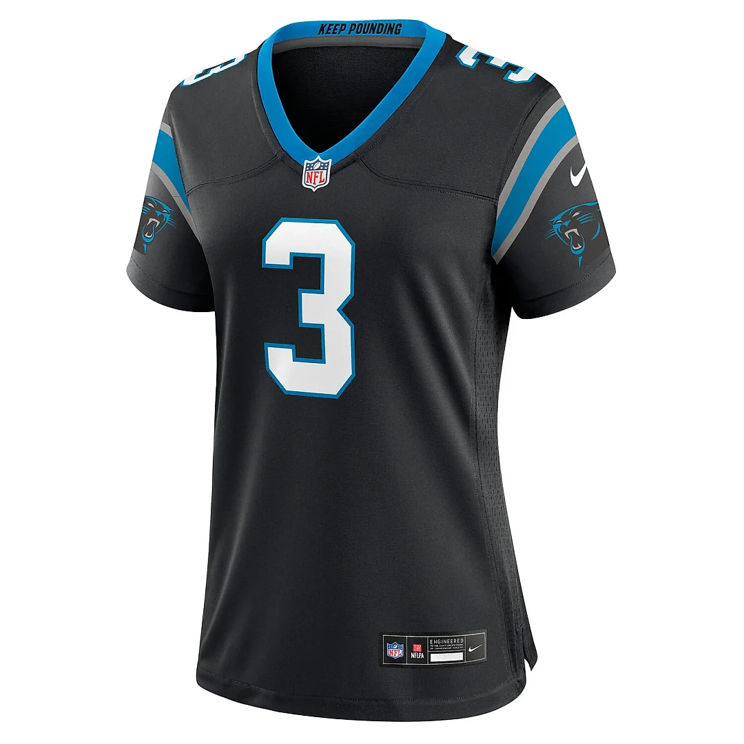 Zennovawear Princely Umanmielen Carolina Panthers Women's Team Game Jersey - Black