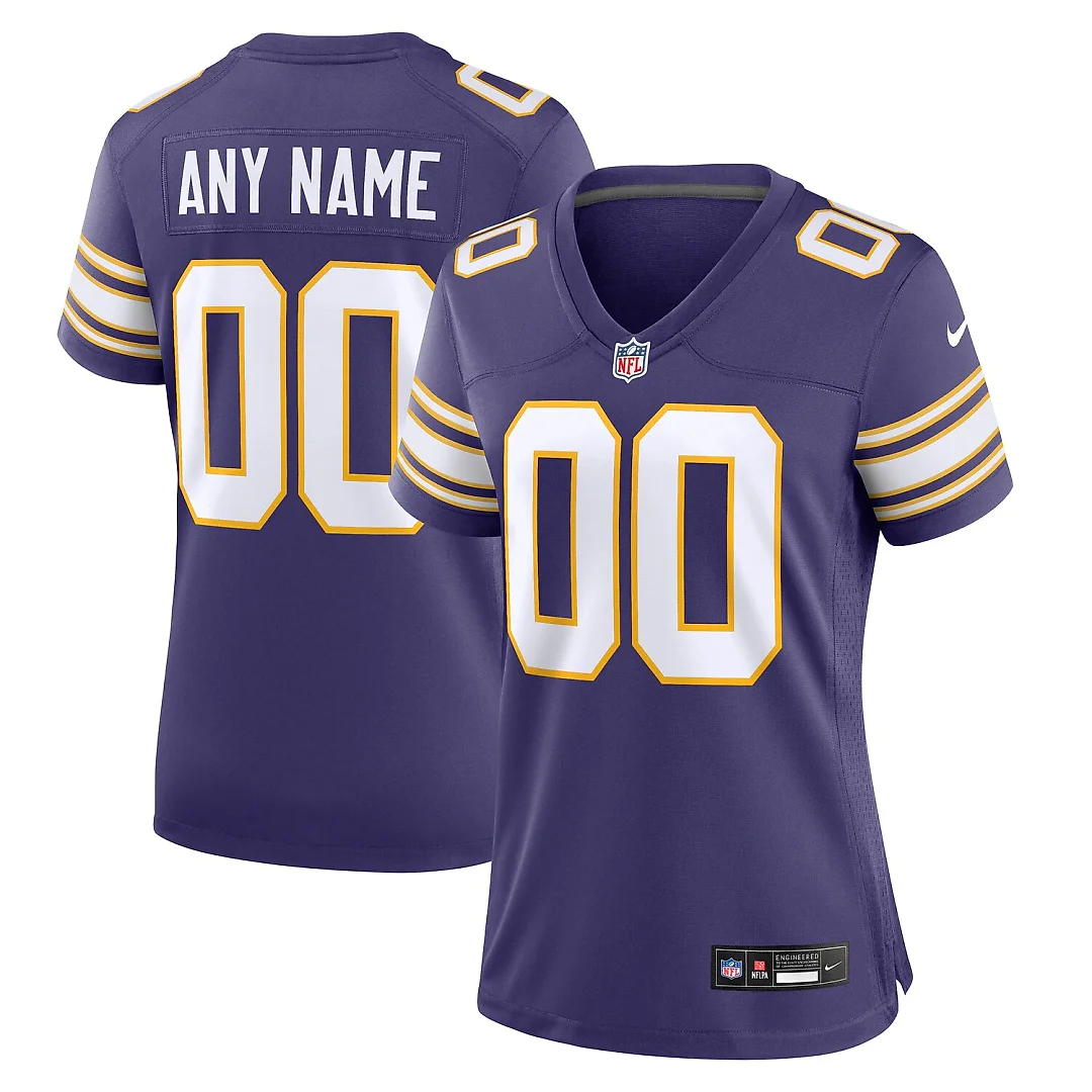 Zennovawear Minnesota Vikings Women's Classic Custom Game Jersey - Purple