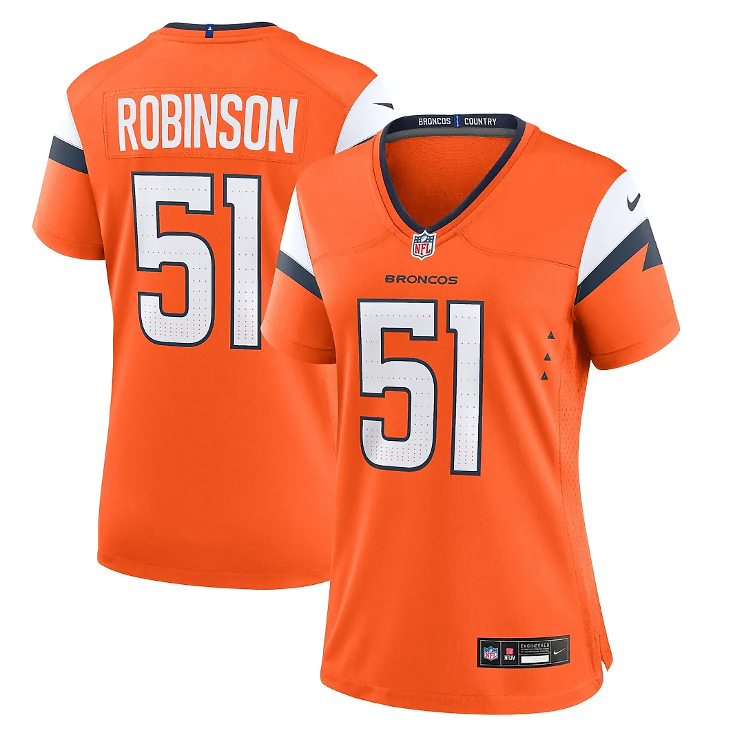 Zennovawear Que Robinson Denver Broncos Women's Team Game Jersey - Orange
