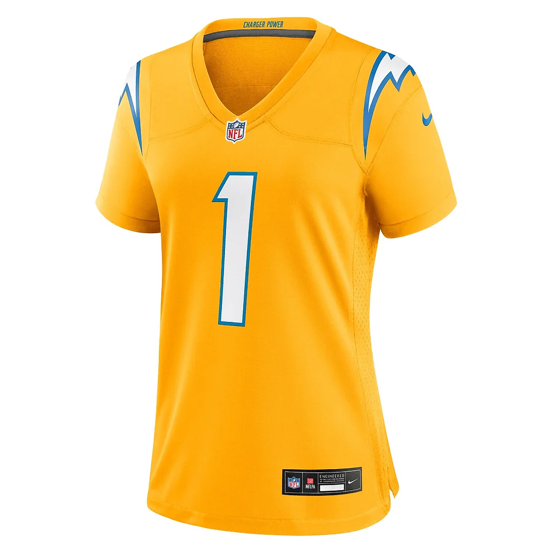 Zennovawear Quentin Johnston Los Angeles Chargers Women's Alternate Charger Power Game Jersey - Gold
