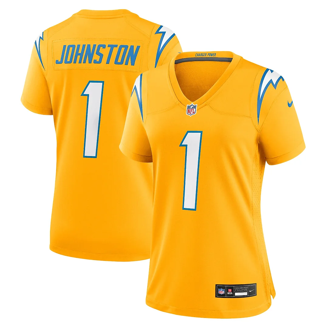 Zennovawear Quentin Johnston Los Angeles Chargers Women's Alternate Charger Power Game Jersey - Gold