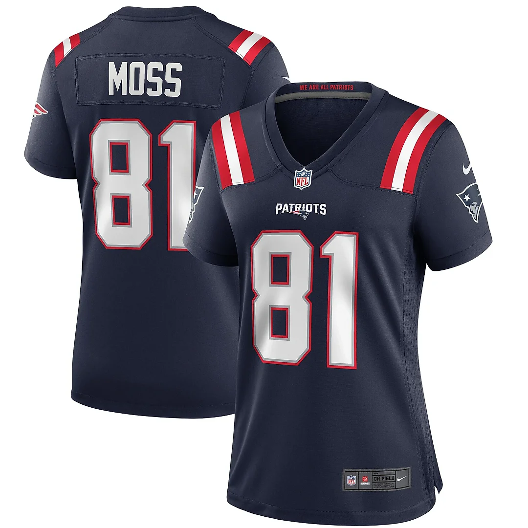 Zennovawear Randy Moss New England Patriots Women's Game Retired Player Jersey - Navy